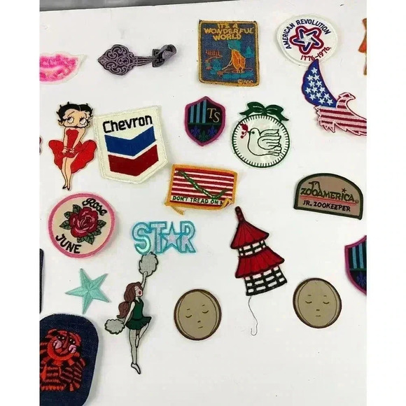 30 PC Assorted Sewing Applique Patches Iron on Sew On NEW Mixed Vintage - Picture 5 of 11